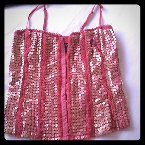 BCBG Bustier Rose and Gold Great Cond